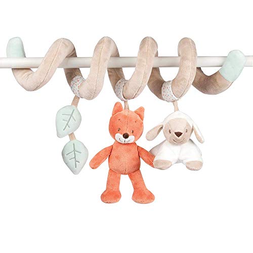 Nattou Jeux Spirale Fanny et Oscar Avec Hochet, 24 x 7 x 15 cm, Beige