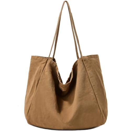 Image of Canvas Tote Bag for Women Large Hobo Shoulder Bag for Work Travel Casual Message Bag Tote Purse handbags