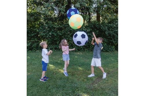 PiNAO XXL Mesh Ball mit Pumpe, 50 cm Durchmesser, Netzball für Kinder und Erwachsene, Farbvarianten Blau/Weiß-Schwarz/Grün-Orange