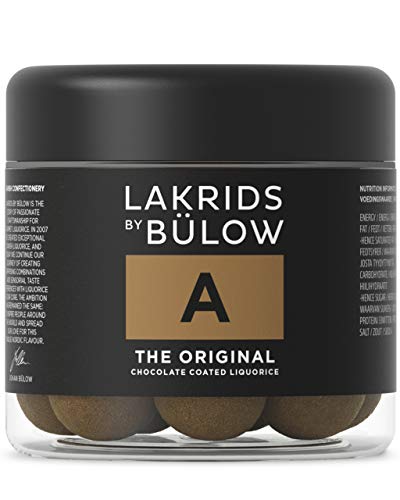 LAKRIDS BY BLOW - A - The Original - 4.41 OZ - Chocolate Coated Licorice Balls - Original Danish Candy Sustainably Produced in Copenhagen