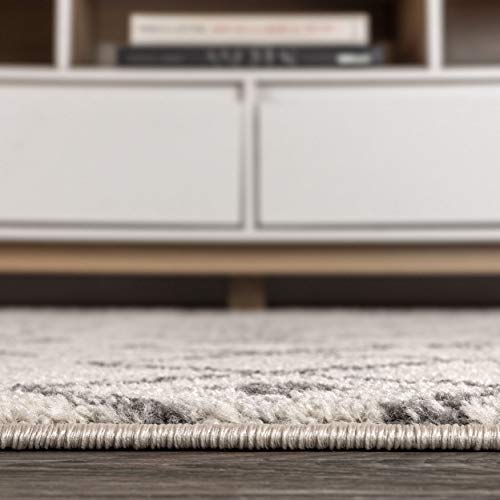Image of JONATHAN Y Aksil Moroccan Beni Souk Cream /Gray Runner Rug, 2x8, Bohemian, Scandinavian, Easy-Cleaning for Living Room, Bedroom, Kitchen, Pet Friendly, Non-Shedding (MOH208B-28)
