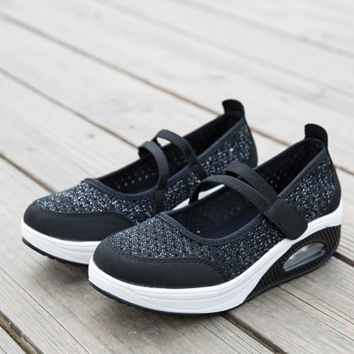 ihinzry Women's Air Cushion Nurse Shoes Outdoors Lightweight Breathable Slip On Sneakers3