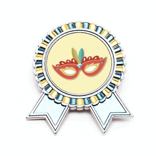 Broche tête orange Happy Carnival of Venice en métal taille M pour accessoire veste