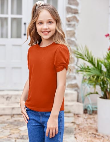 Image of Arshiner Girls T Shirts Twist Short Sleeve Summer Shirts Fashion Crewneck Tops Tee Blouse