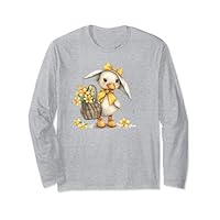 Cute Duckling with Yellow Wellington Boots Kids Long Sleeve T-Shirt