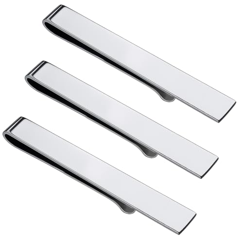 Image of Roctee Men's Tie Clip For Skinny Ties, 3 Pack Small Tie Clip For Men, Tie Clasp Pinch Necktie Clip On Shirt Tie, Suitable For Business Metting Wedding Birthday Gift Father Boyfriend Son