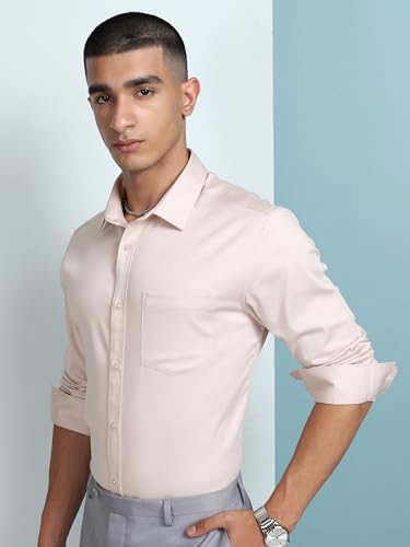 Image of Highlander Men's Slim Fit Formal Shirt | Solid Formal Shirt for Men | Comfortable Fabric | Stylish Design for Everyday Use & Office Wear