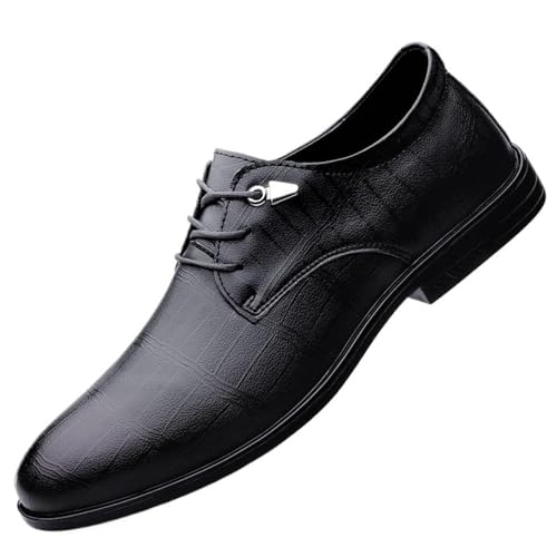YZABEL Men's Slip-On Leather Derby Oxford Shoes Comfortable Artificial PU Walking Shoes Loafers Work Flats Formal Business Wedding Shoes for Men Comfortable Non-Slip Shoes