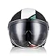 ORIGINE Motorradhelm Jethelm Roller Helm Scooter Helm Chopper Helm Moped Mofa Helm mit Doppelvisier ECE Zertifizierung (Next White-Blue-Black,L)