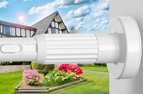 ZipGlo Tension Curtain Rod 40-120in White Adjustable Curtain Rod No Drilling Heavy Duty Tension Rods for Bathroom Living Room Divider Outdoor Patio