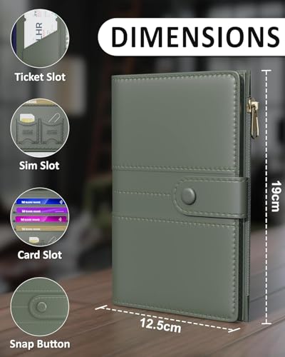 Image of FEDUS Premium Passport Holder for Men, Passport Holder for Women Passport Cover Case Wallet with Card Holder, RFID Protected Travel Accessories Organiser, Faux Leather