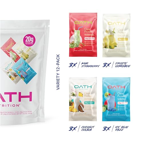 Oath Nutrition Clear Whey Isolate Protein Powder Variety Pack, 12 Pack - Image 6