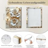 Alptiny Obraz ścienny z ramą 40 x 50 cm – elegancki nadruk botaniczny na płótnie do salonu, sypialni, kuchni, biura – efekt 3D, dekoracja ścienna z ramą, w zestawie haczyki, gwoździe i magiczny rzep