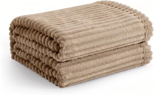 Image of Cotton Bolls Textiles Cozy Plush AC Blanket for Double Bed, Lightweight All Season Blanket, Ultra Soft Blanket for AC Room, Mild Winter, Can Be Used as Bedsheet in Winter, 90x90 Inches, Pencil Beige