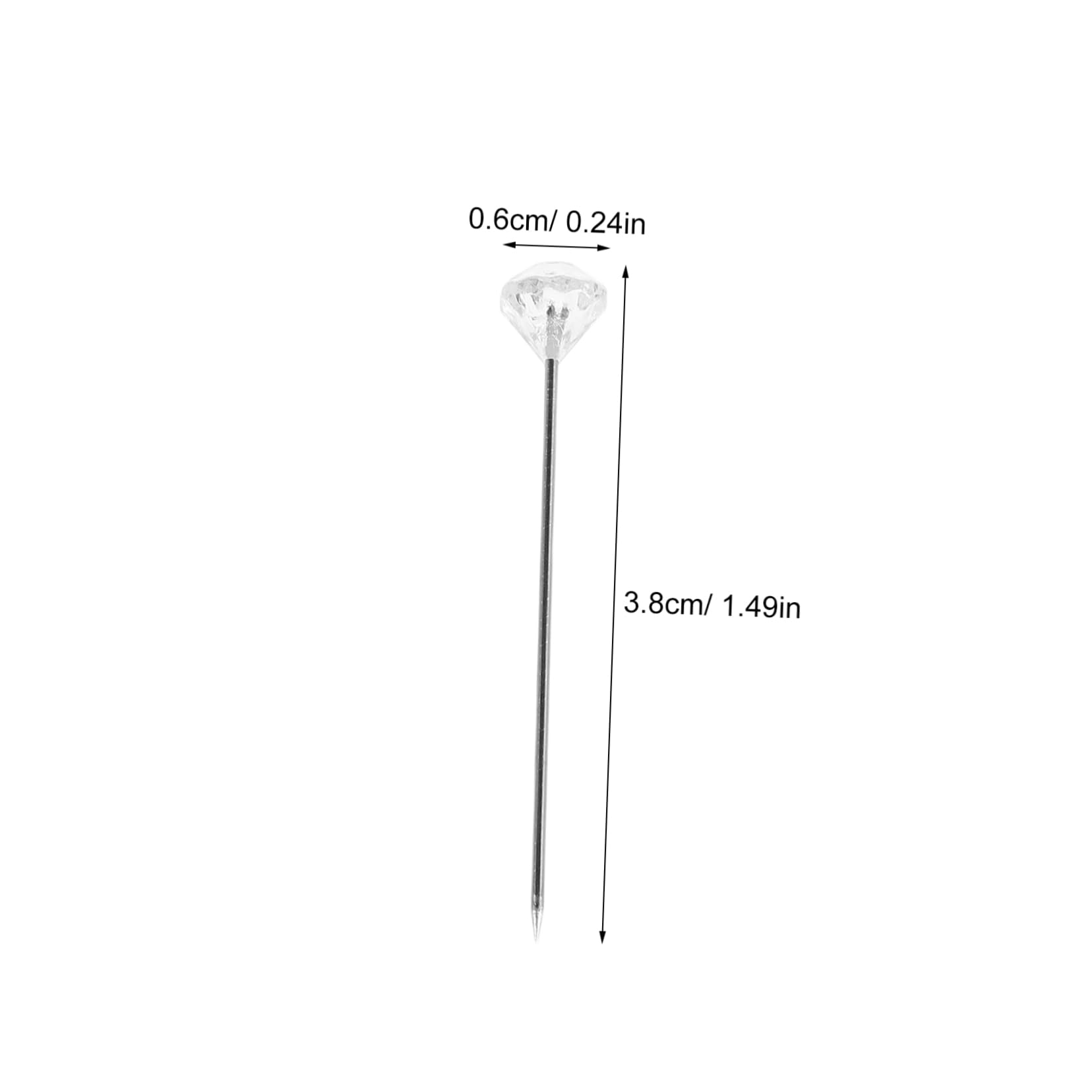 Housoutil Diamond Head Pins 6 * 38mm Floral Pins for Wreaths Bouquets Corsages Safe Decorative Accessory Kit