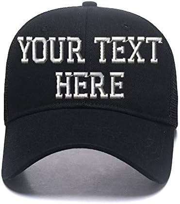 Custom Unisex Baseball Cap Personalized Gifts Dad Hat Trucker Hats Sun Helmet Plain Blank Cap (Lady-Black, One Size)