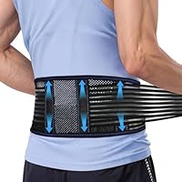 Beugo Lendenwirbelstütze für Herren und Damen, Rückenstützgürtel mit 4 Metallstützen, Rückenstütze Lendenwirbel, Atmungsaktiv Leicht Back Support Belt, Stützgürtel Rücken für Arbeit und Sports, XL
