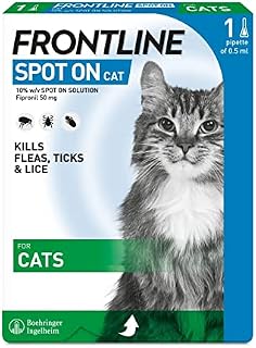 FRONTLINE Spot On Flea & Tick Treatment for Cats - 3 Pipettes, Flea And Tick Treatment For Cats