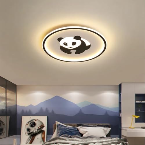 Plafonnier LED enfant panda 50cm rond dimmable avec télécommande pour chambre fille - 3