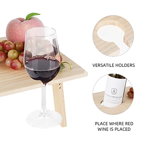 Huatol Portable Wine Picnic Table,Large Foldable Outdoor Charcuterie Table And Wine Glass Holder,17”X 15”Wooden Tray Holds Food,Perfect Picnic Table For Outdoors Or Indoors. #TOP1