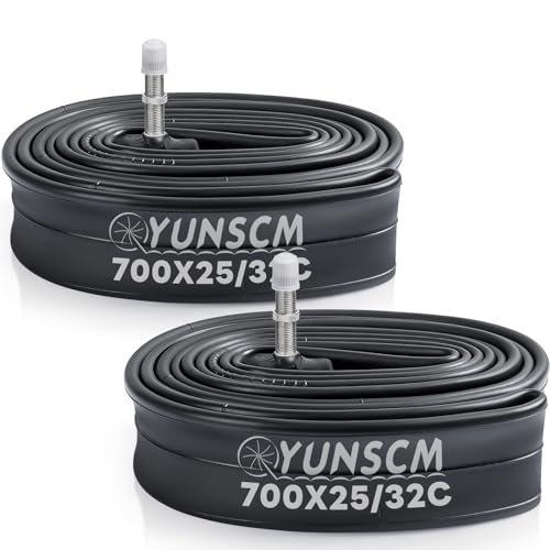 YunSCM 2本,700 28c チューブ,TR4A-40mm,700x25/32c 自転車チューブ,適用 700x25c/700x28c/700x30c/700x32c ロードバイク
