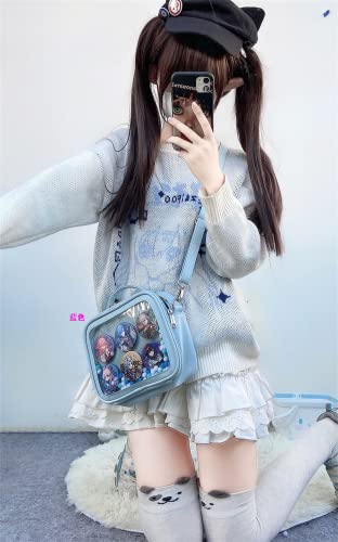 Image of Compact Square Ita Crossbody Purse Pin Display Messenger Shoulder Bag | Shoulder Bag Suits Cosplay And Daily Commutes