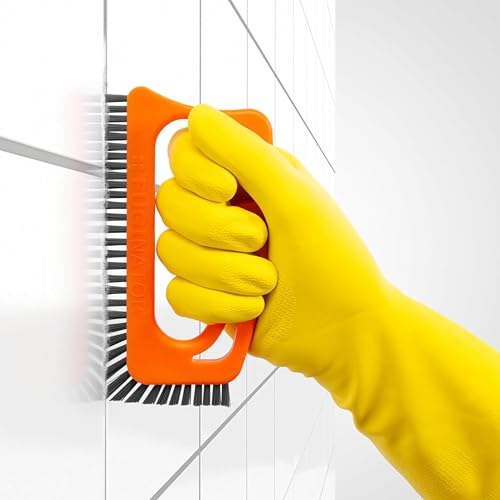 FUGINATOR® Fugenbürste - Reinigungsbürste zur Fugenreinigung in Bad, WC, Küche usw - Reinigung von Wand- und Bodenfliesen - Handliche Bürste für Fugen und Fliesen