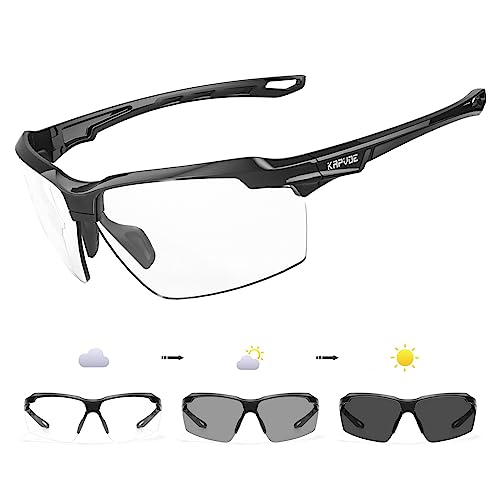 KAPVOE Photochromic Sunglasses for Men Women Sports Sunglasses Cycling Running Baseball Golf 100% UV Protection