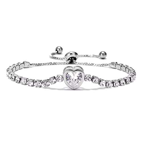 Image of Shining Diva Fashion Full Crystal Charm Stylish Gold Plated Charm Bracelet for Women