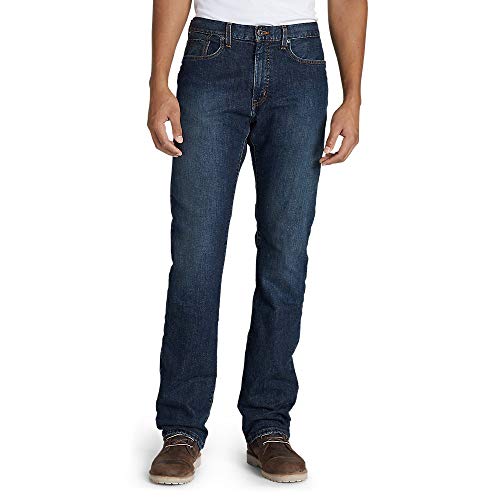 Eddie Bauer Men's Flannel-Lined Flex Jeans - Straight Fit, River Rock Regular 30