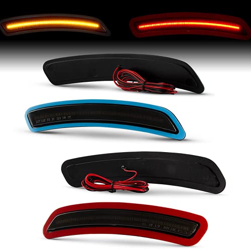 For 2020 2021 Toyota Supra Smoked LED Side Markers Corner Lights (Smoke Lens) (Amber Fronts) (Red Rears) DRL