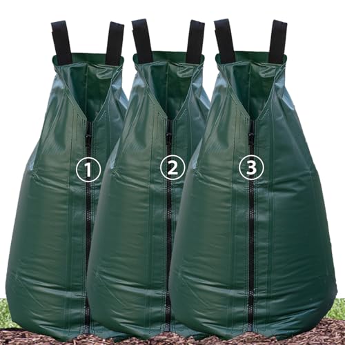 USHIGHTLIGHT All New 20 Gallon Tree Watering Bag, Slow Release Watering Bag for Trees, Portable Tree Drip Irrigation Bag, Water Saving Irrigation Water System(1/2/3) (3, 20 Gallon)