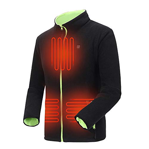 Kissybride Reversible Heated Jacket for Men and Women, USB Heating Winter Warm Fleece Jacket Coat (Power Bank Not Included)