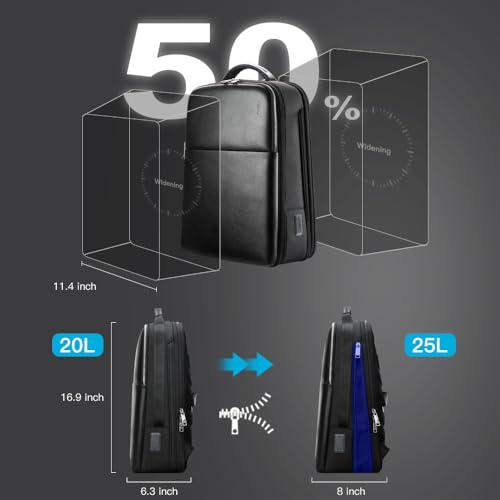 BOPai Laptop Backpack Men for 15.6 inch Business Smart Professional Lightweight Backpack with USB Charging Office Commuter Computer Rucksack Executive Anti Theft Black2