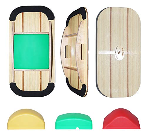 Blue Planet Balance Surfer | Bamboo Balance Board for Office, Standing Desks, Surfing, Sup, Yoga, Exercise! Includes 3 Balance Modules