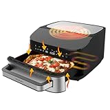 Cecotec Horno Eléctrico para Pizza de 7L Pizza&Fry 7000. 2200W, Pizzas de 13 Pulgadas, Pantalla Táctil, 8 Programas, Temperatura Ajustable 40-230ºC, Piedra para Pizza, Resistencia Superior e Inferior