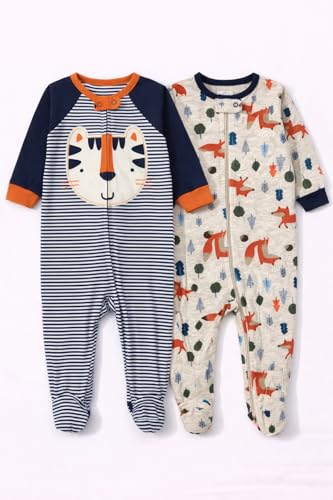 Image of TuddyBuddy 100% Cotton Multi Color Zipper Romper Sleepsuit /Romper /Jumpsuit for Baby Boy & Baby Girl