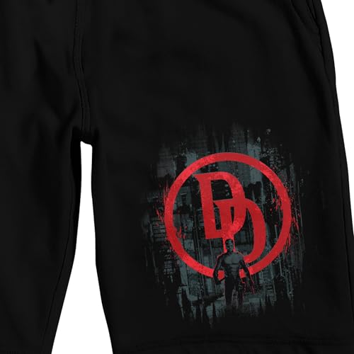 Daredevil Born Again DD Logo & Silhouette Adult Black Sleep Pajama Pants2