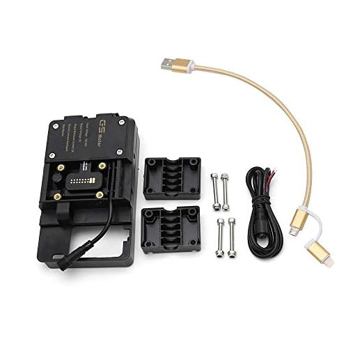 Carrfan Soporte de Navegación Teléfono Móvil de Motocicleta Adecuado de Accesorios con Cargador USB para BMW R1200GS LC y Adventure S1000XR R1200RS