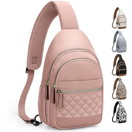 Image of Capolo Sling Bag for Women Men Waterproof Crossbody Bags for Women Trendy Casual Fanny Pack with Convertible Shoulder Strap Chest Bag for Travel Hiking(Pink, Large)