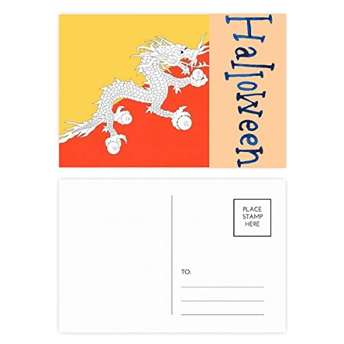 Cartes postales Halloween drapeau Bhoutan pour correspondance thématique et collectionneurs