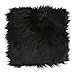 Sibba Sztuczne futro, dywaniki, podkładka na krzesło, 30 cm, mini kwadratowa osłona, siedzisko, puszysta, poduszka, dywan, mata, miękka, puszysta, dywan, kanapa, do salonu, sypialni, sofy, zdobienia paznokci, fotografia, tło, szafka, dekoracja (czarny)
