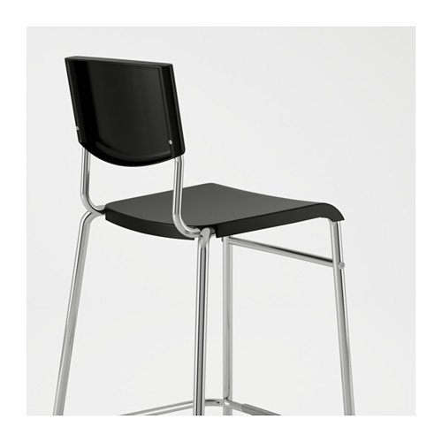 Stig Bar Stool With Backrest Black Silver Colour Desertcart INDIA