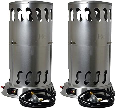 Mr. Heater 200,000 BTU Portable Outdoor Adjustable LP Propane Gas Powered Convection Heater with Push Button Igniter and Regulator, (2 Pack)