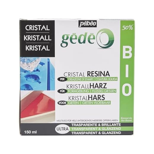 Pébéo - Epoxidharz Set Gédéo Biobasiert - 50% Biobasierter Kristall Kunstharz - Transparent und Glänzend - Alle Untergründe - Resin Gießharz - Zum Einschließen, Gießen, Formen, Lackieren - 150 ml