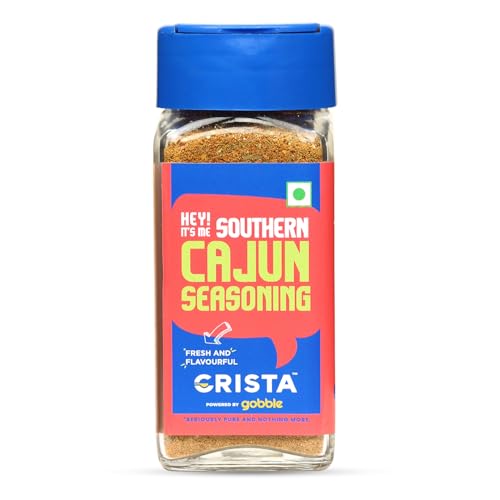 Image of CRISTA 45 gms Southern Cajun Seasoning for Fries, Popcorn & Appetizers | Mixed Spices Blend | Vegan | Zero added Colours, Fillers, Additives & Preservatives