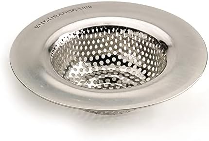 RSVP International Endurance® Stainless Steel Large Sink Strainer, 4.5" | Traps Food Scraps | Polished Finish with Precision Pierced Holes | Dishwasher Safe
