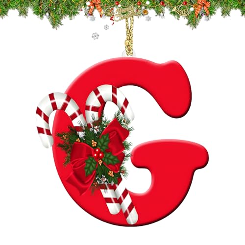 Personalized Christmas Letter Ornaments - 26 Alphabet Letters for Xmas Tree DIY Craft (G)