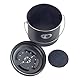 WENKO Komposteimer Mod. Nero 6 L, aus Metall, Deckel mit Silikonring, mit 3 Aktivkohlefiltern zur Neutralisierung von Gerüchen, Beschriftungsschild, Maße (B/T x H): Ø 22,5 x 22,5 cm, Schwarz