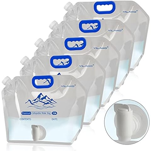 YILAKO Faltbarer Camping Wasserkanister mit Hahn, Auslaufsicher &BPA-Frei Faltkanister Wasserbehälter Cover
